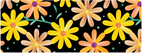 (image for) Small Daisies On Black
