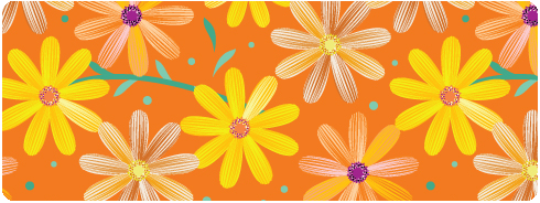 (image for) Small Daisies On Orange