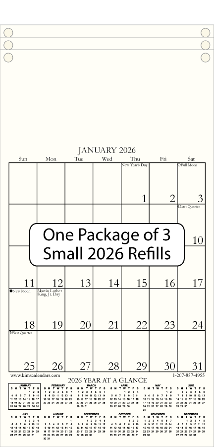 Package of Three Small 2026 Refills (image for) Package of Three Small 2026 Refills