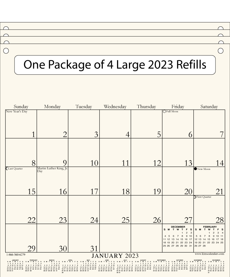 Package of Four Large 2023 Refills