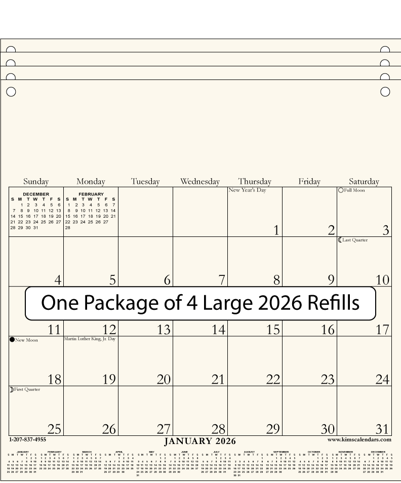 Package of Four Large 2026 Refills (image for) Package of Four Large 2026 Refills
