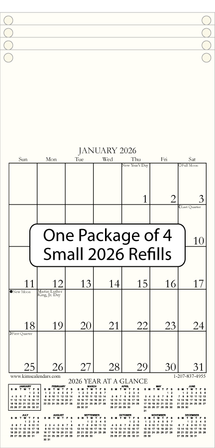 Package of Four Small 2026 Refills (image for) Package of Four Small 2026 Refills