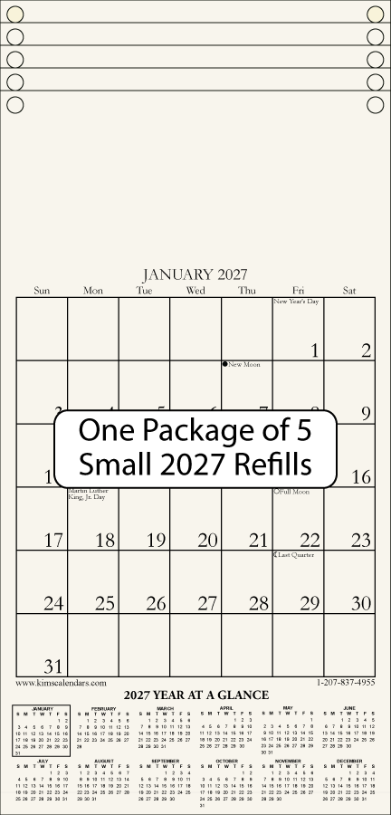 (image for) A Package of Five Small 2027 Refills