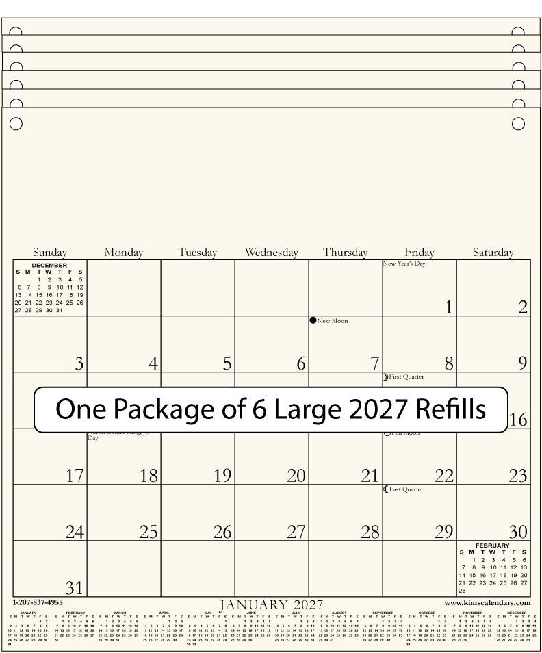 (image for) Package of Six Large 2027 Refills