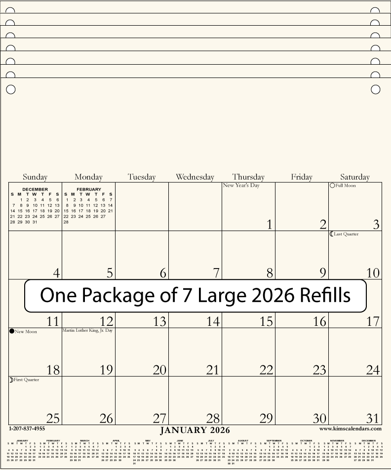 Package of Seven Large 2026 Refills (image for) Package of Seven Large 2026 Refills