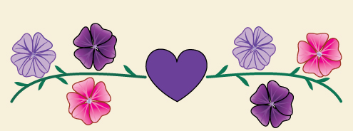 Small Heart & Flowers - Purple Holder