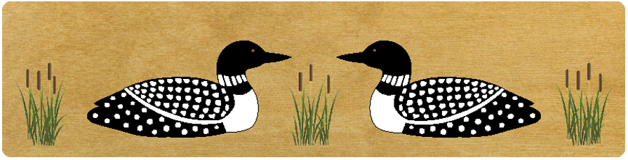 (image for) Large Loons on Wood Tone Holder