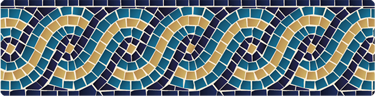 Large Mosaic Blue & Beige